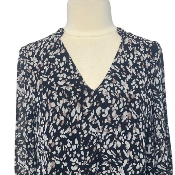 Melloday Floral Print Dress Medium Black White New Lined Short - Picture 3 of 10